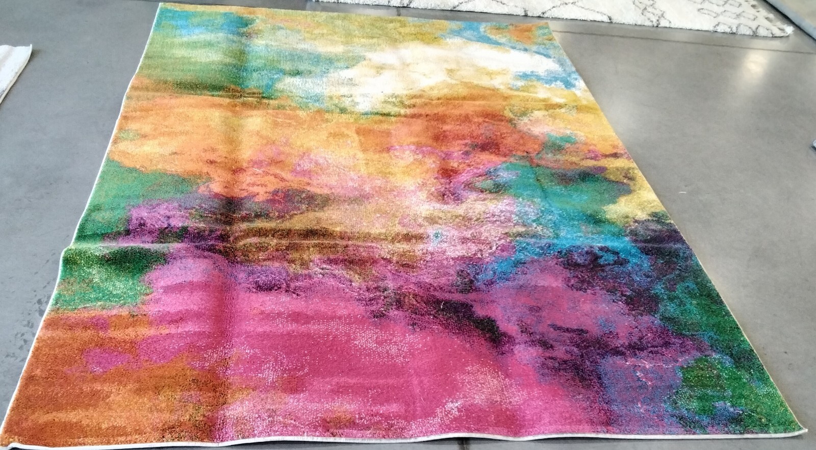 ORANGE / GREEN 6'-7" X 9' Back Stain Rug, Reduced Price 1172744221 WTC619D-6 gallery