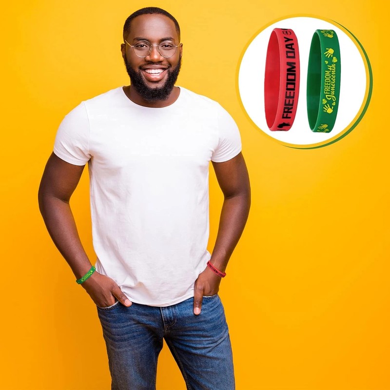 60 Pcs Juneteenth Rubber Bracelets Black History Month Party Favors Juneteenth P gallery