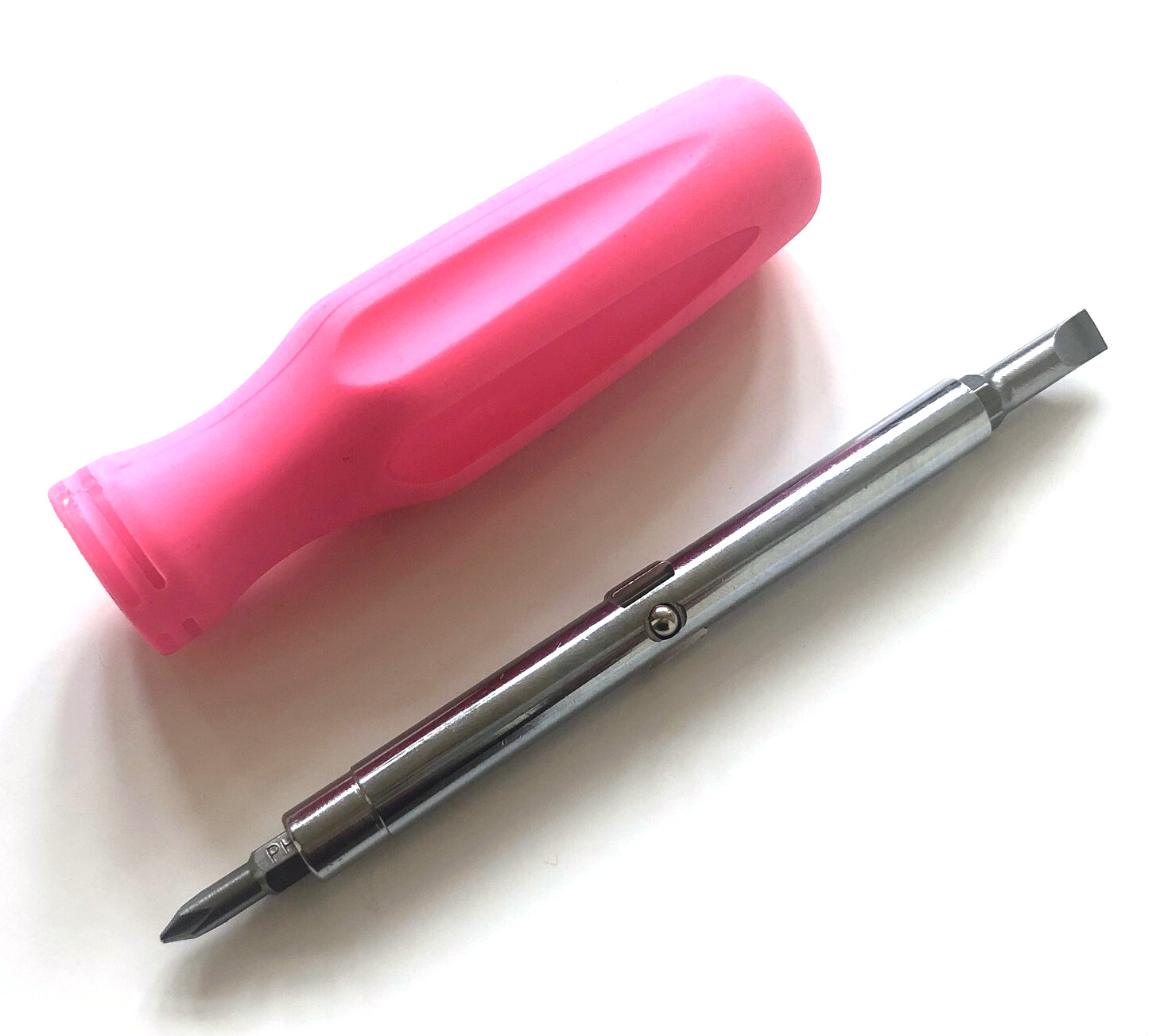 6-in-1 Flathead & Phillips Reversible Screwdriver PH1 PH2 Slotted 3/16" 1/4" PNK gallery