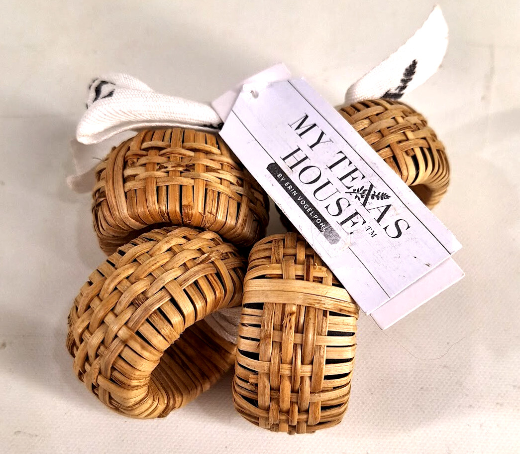 4 My Texas House Cane Napkin Rings Table Decor Weddings Farmhouse gallery