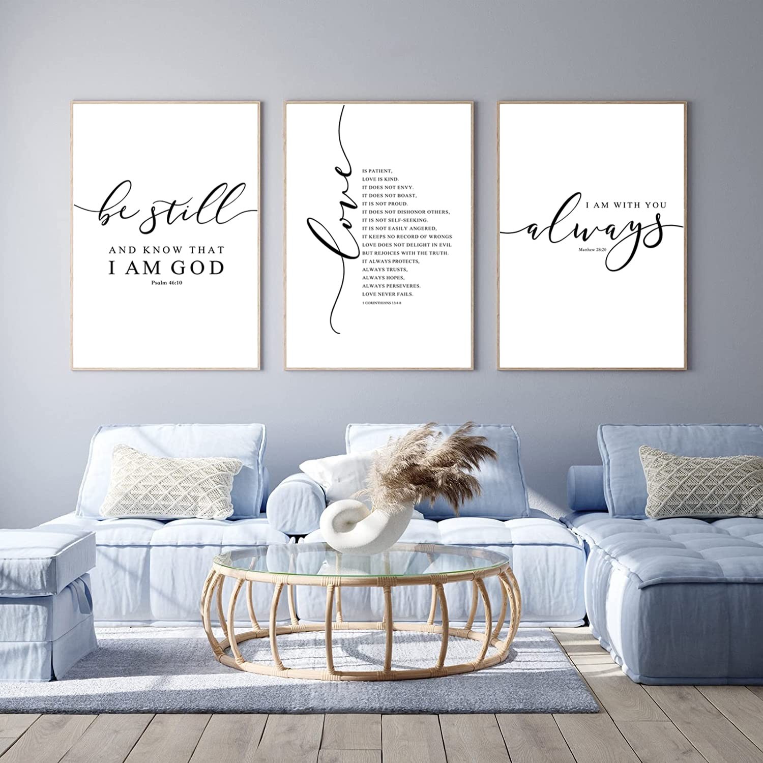 Bible Verse Wall Art Canvas Scripture Christian Inspirational Decor 12x16 Set 3 gallery