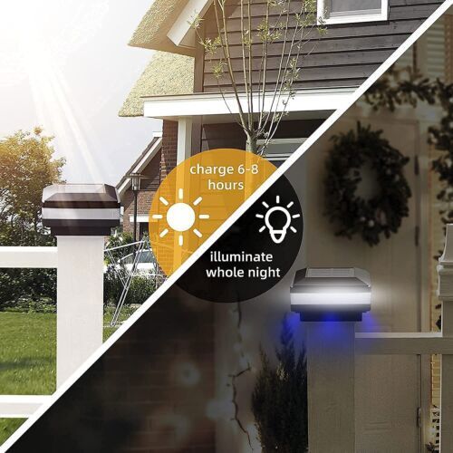 10PACK Black SOLAR LED DECK POST CAP LIGHT 4"x4" 5"x5" 6"x6" Outdoor Garden Lamp gallery