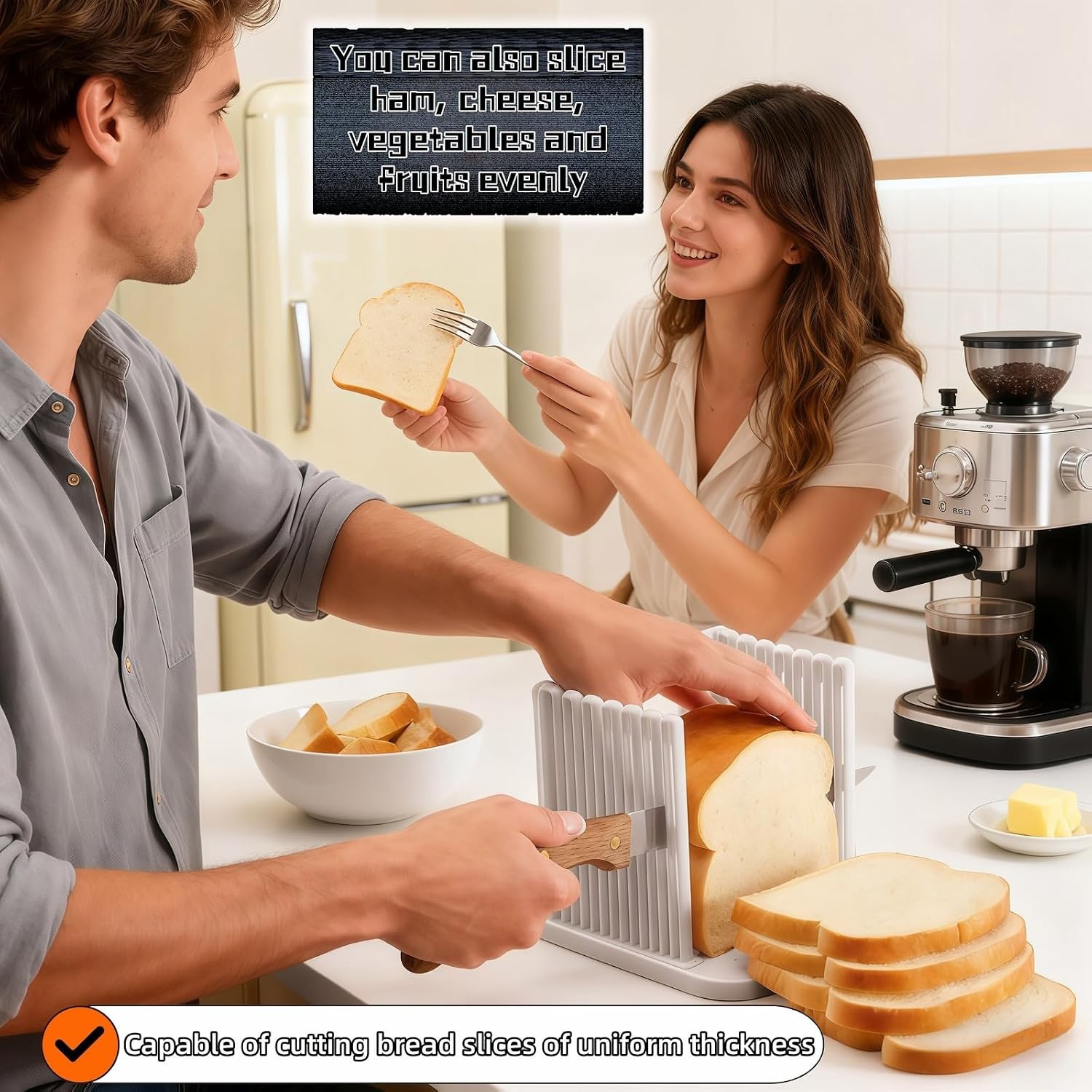 Adjustable Bread Slicer Guide - 4 Thickness Settings for Perfect Homemade Bread gallery