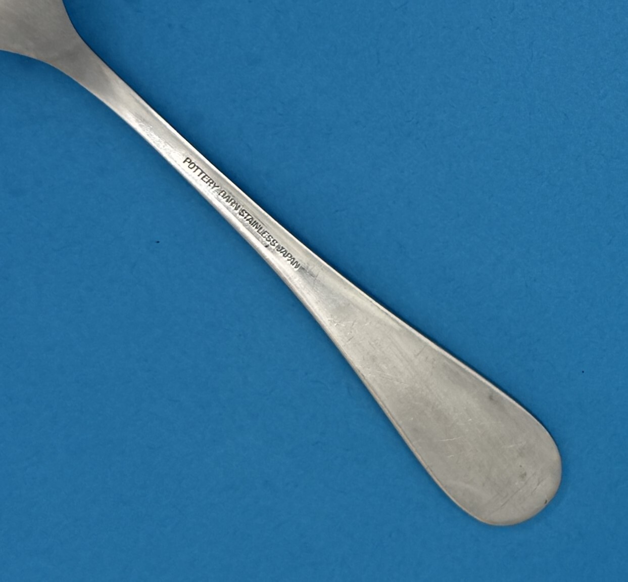 POTTERY BARN PBN7 GLOSSY STAINLESS FLATWARE PLAIN ROUND WIDE TIP JAPAN - CHOICE gallery