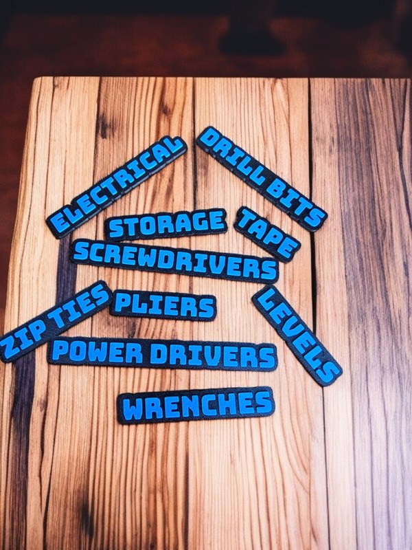 Personalized Toolbox Magnetic Labels (10 Pack) – 3D Printed Tool Drawer Organize gallery