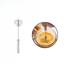 Semi-automatic Stainless Steel Egg Beater Whisk Hand Pressure Rotating Manual