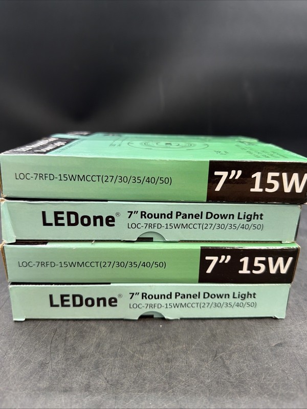 LEDone 7” LED Round Panel Downlight 15W Multi-CCT 2700-5000K 7- PACK OF 4 gallery