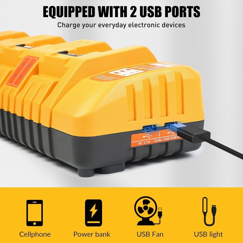 4Pack 20v Max Battery Replacement for Dewalt 5.0Ah with DCB104 Battery Charger gallery