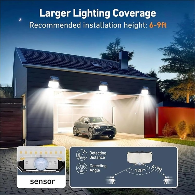 234LED Solar Security Light Motion Sensor Outdoor Wall Lamp 5m/16.4ft Cable gallery