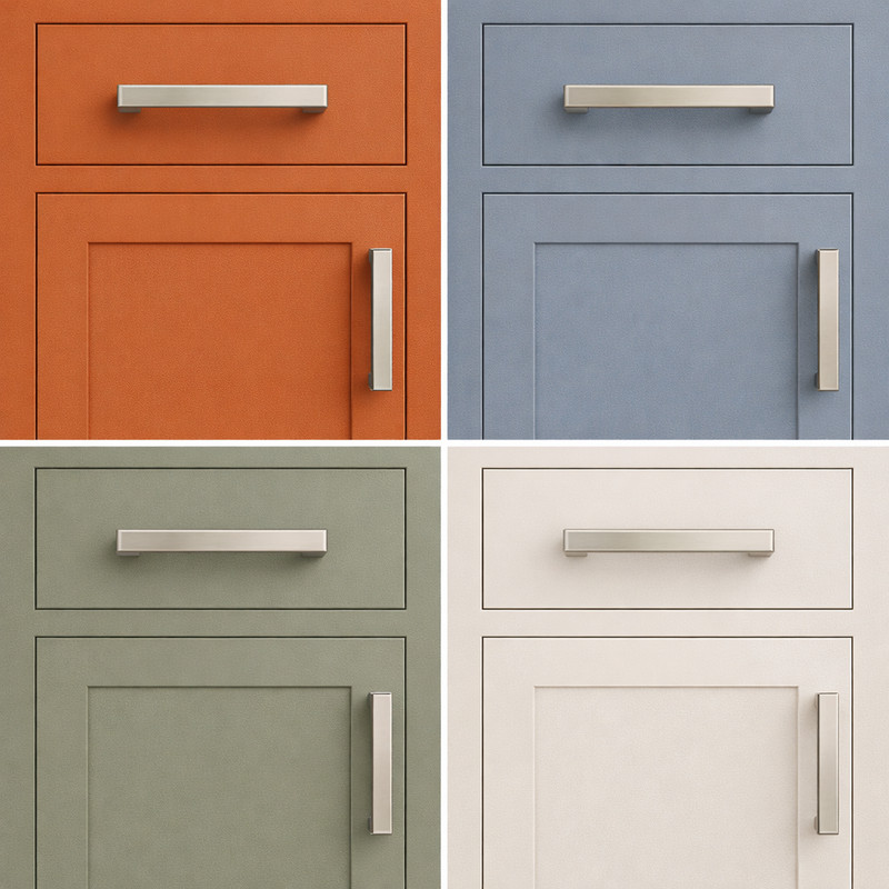 Square Boss Bar Pull Handle Round Knob Kitchen Cabinet Hardware Brushed Nickel gallery