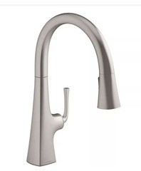 Kohler Graze 22063-VS Pull-Down High Arc Deck Mount Faucet Vibrant Stainless