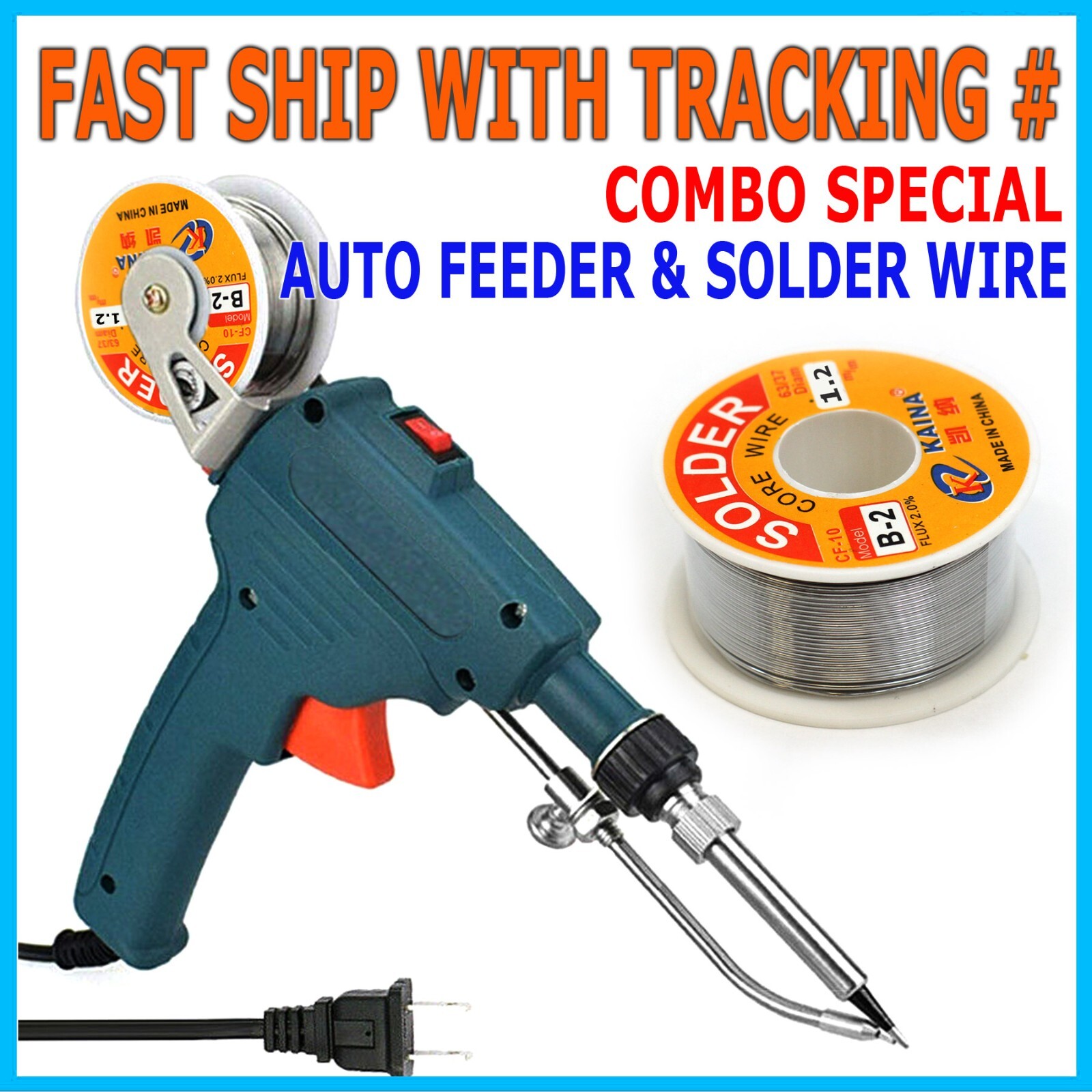 60W/80W Solder Gun Kit Auto Soldering Feed Hand-Held Welding Iron Power Tool Kit gallery