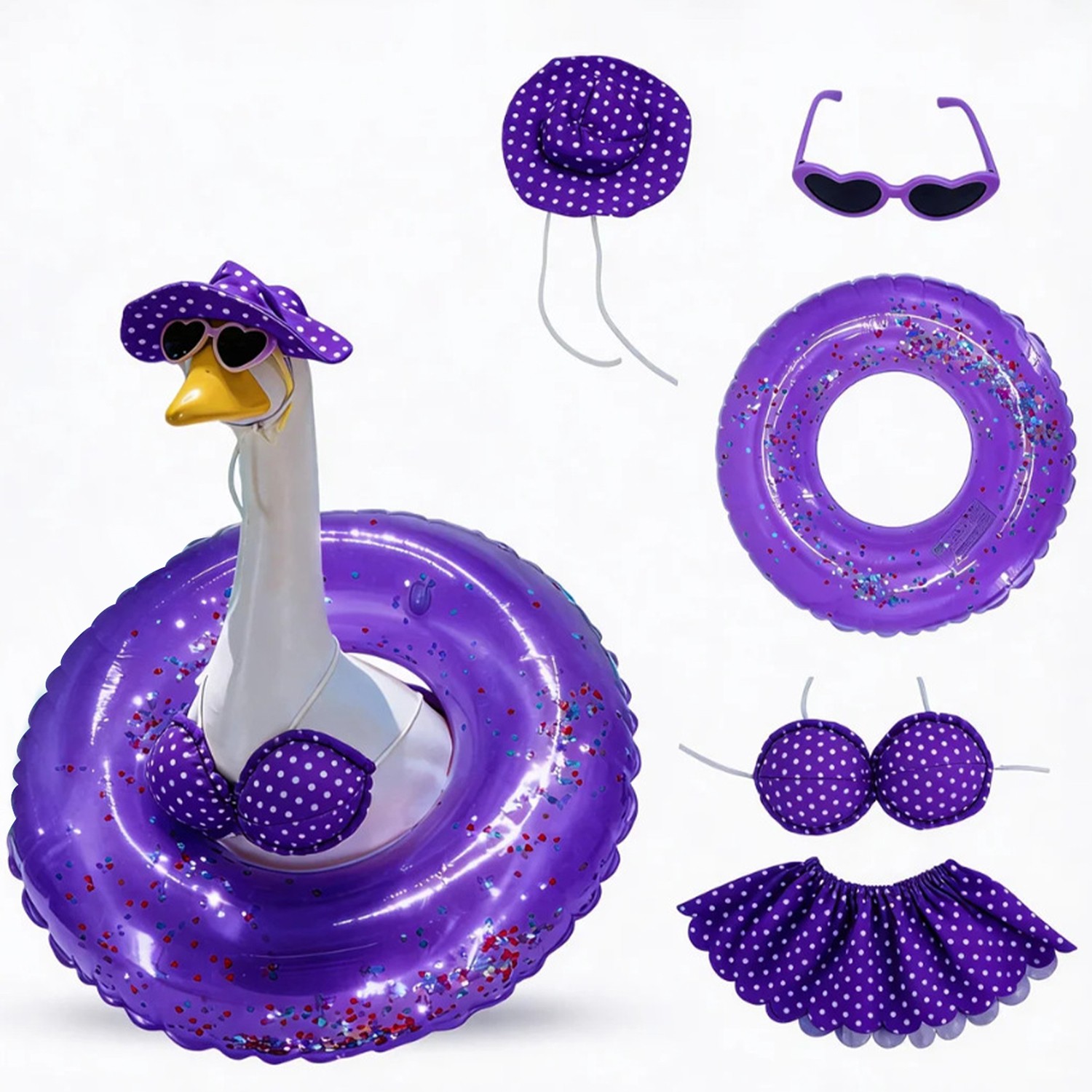 Bikini Porch Goose Outfits Summer Swimsuit for 23'' Lawn Goose Statue Yard Decor gallery