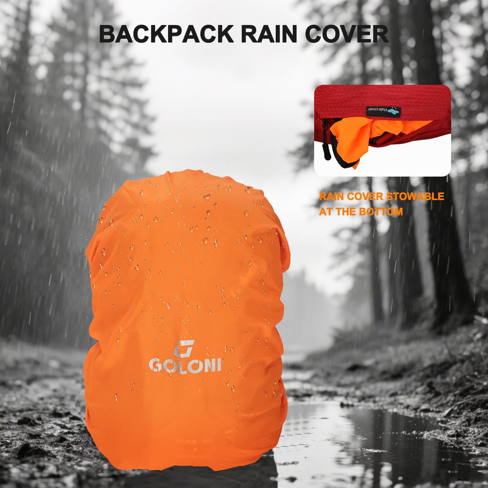 45L Hiking Backpack Lightweight Foldable, Waterproof Camping Backpack with Ra... 3