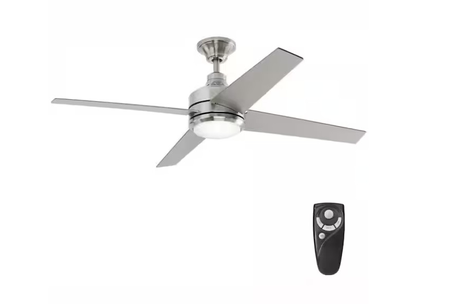 Mercer 52 in. Integrated LED Indoor Brushed Nickel Ceiling Fan with Light Kit gallery