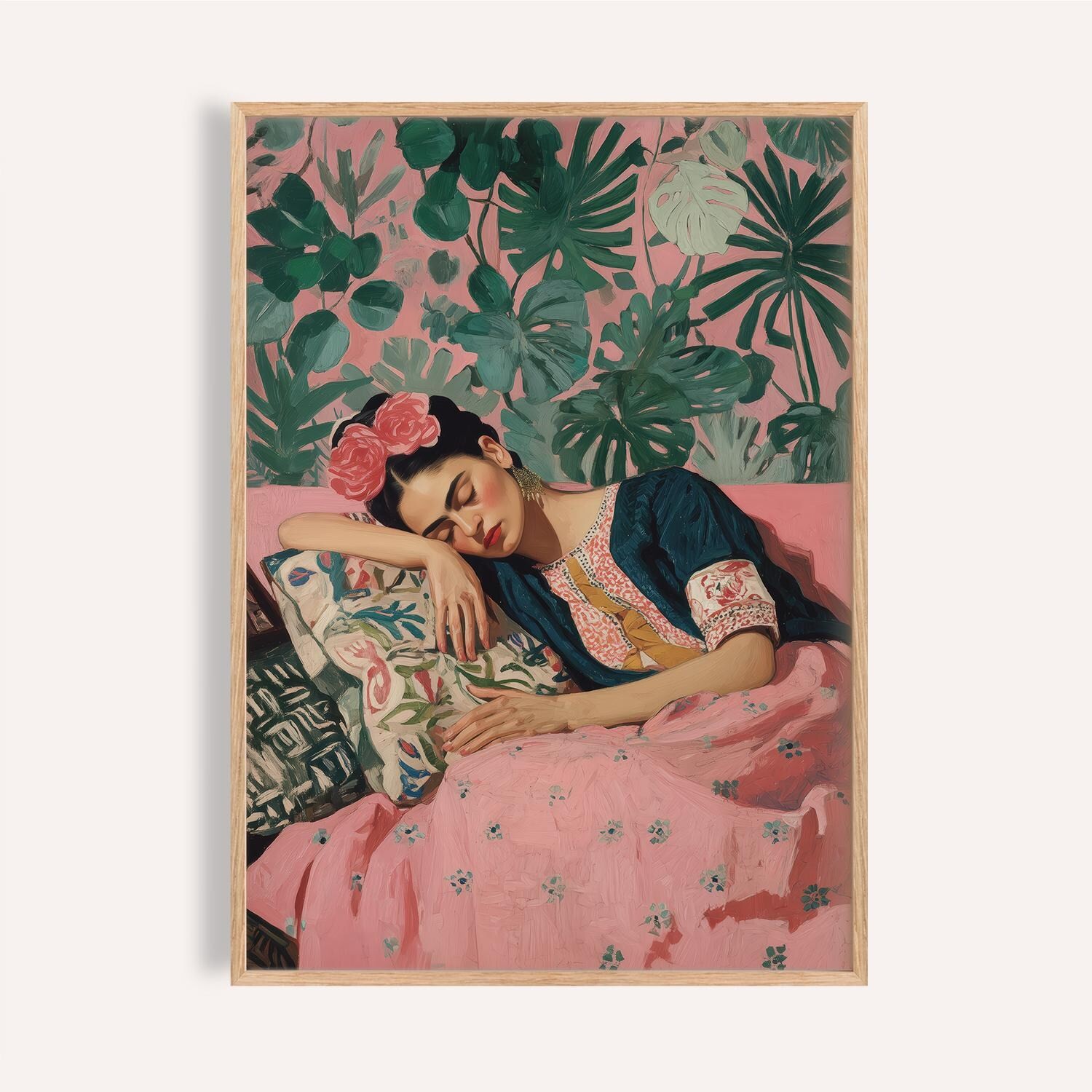 Frida Kahlo Portrait Poster, Tropical Floral Wall Art Decor gallery