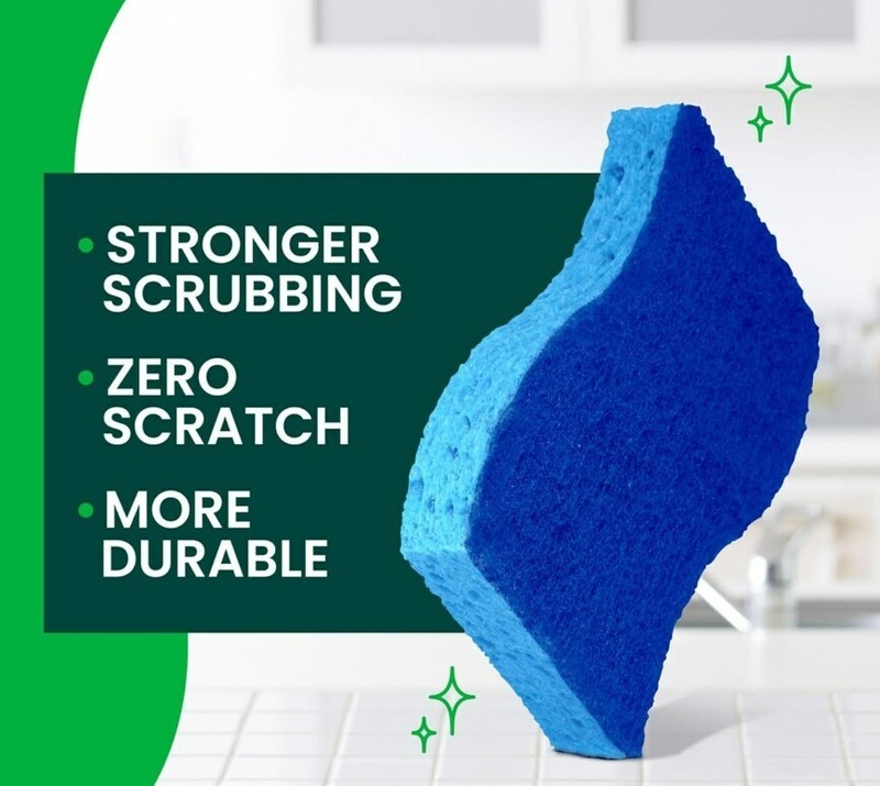 Scrub Sponges kitchen Non-Scratch Zero Scratch Sponge for Non-Stick Dishes Safe gallery