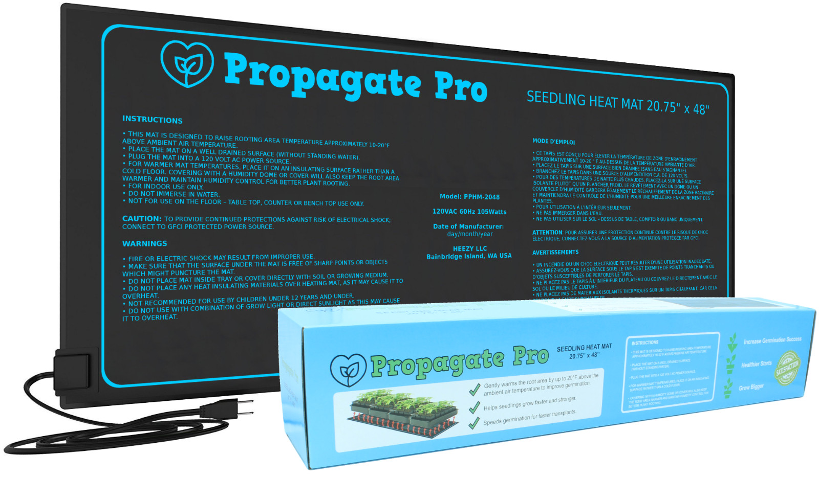 PROPAGATE PRO Seedling Heat Mat 48"x20" Seed Starter Pad Germination Clone 4' gallery
