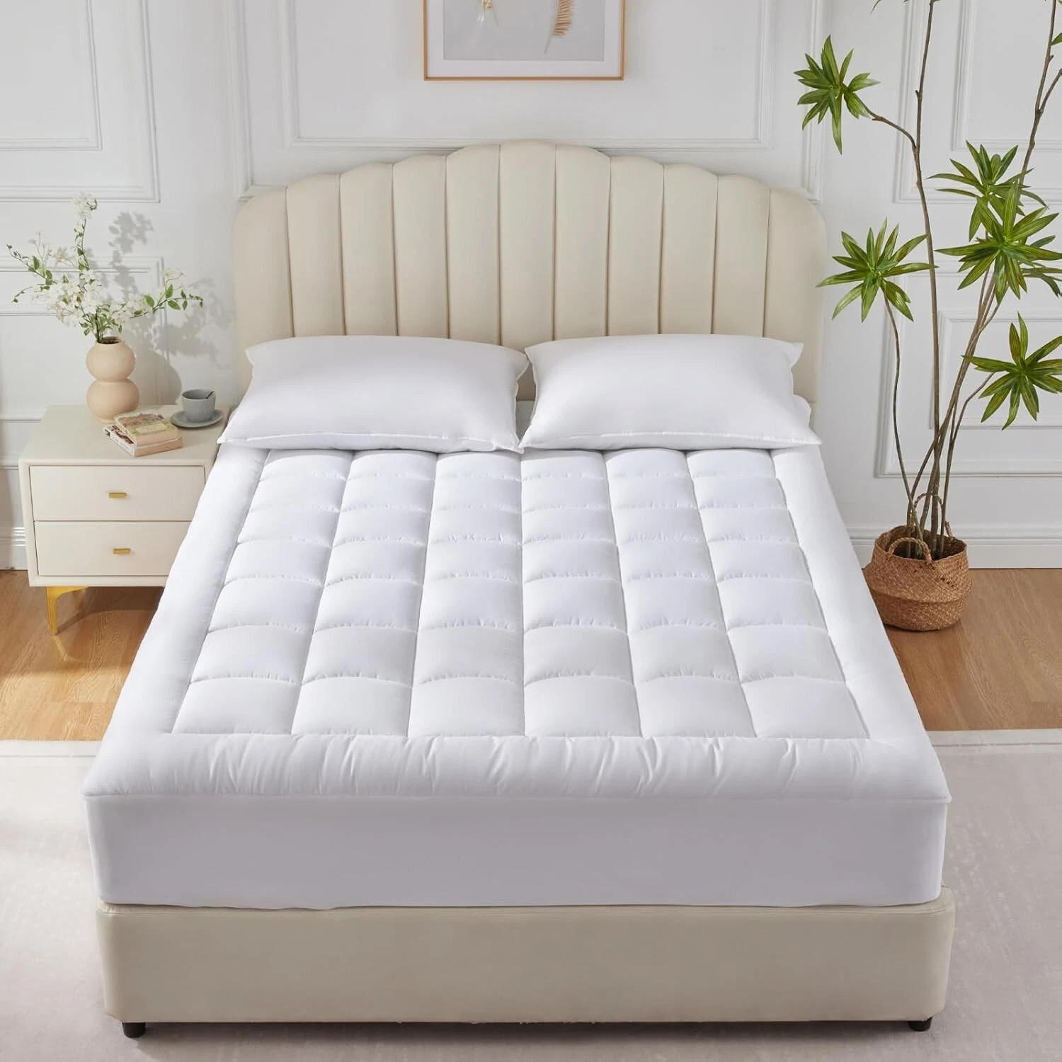 4 Inches Thick Mattress Topper Quilted Cooling Mattress Topper Pad MATTRESS PAD gallery