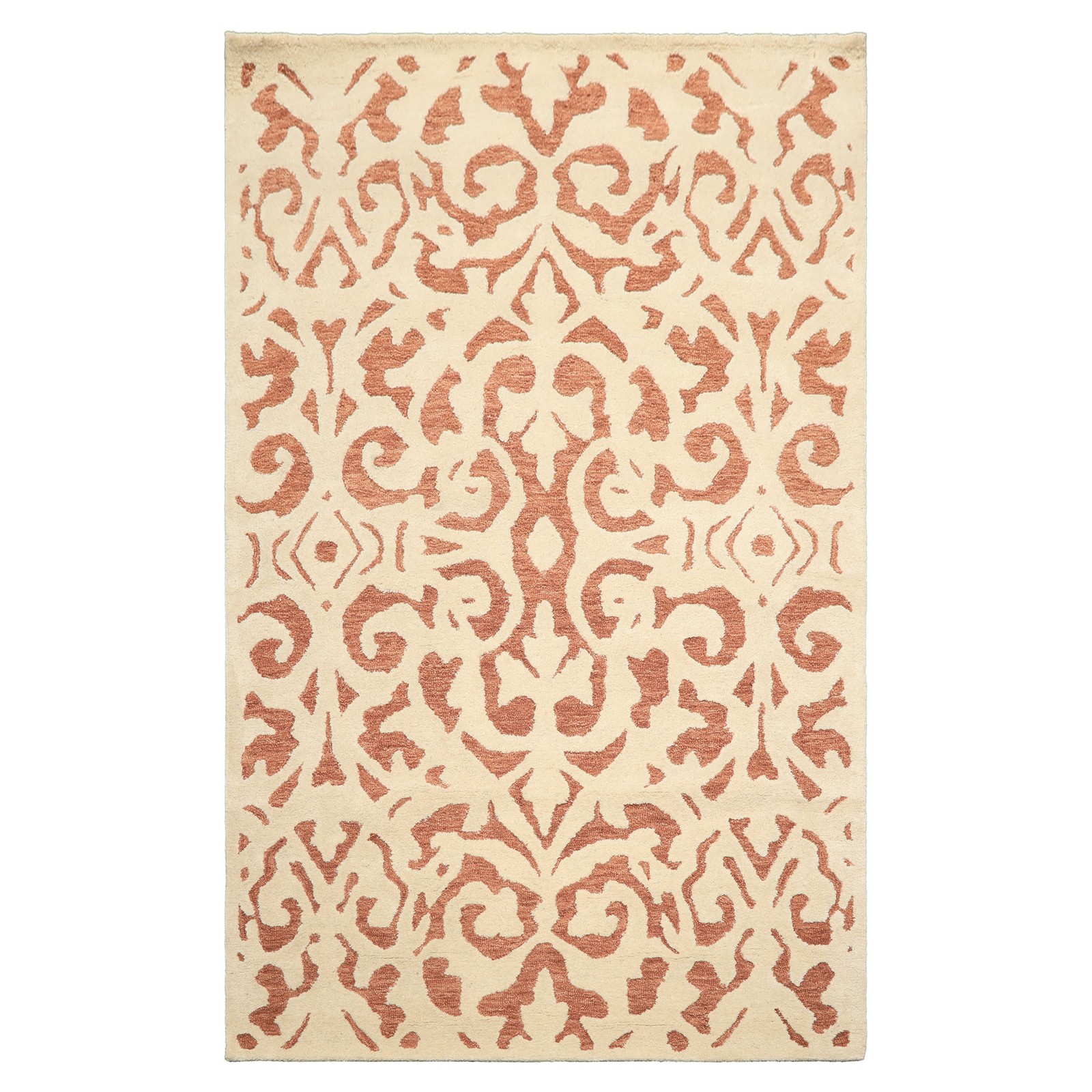 5x8 Hand Tufted Wool Ivory Handmade Transitional Plush Pile Loop n Cut Pile Rug gallery