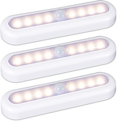 3 Pack 7” Motion Sensor Lights Indoor Battery Operated, Stick on LED Light for C
