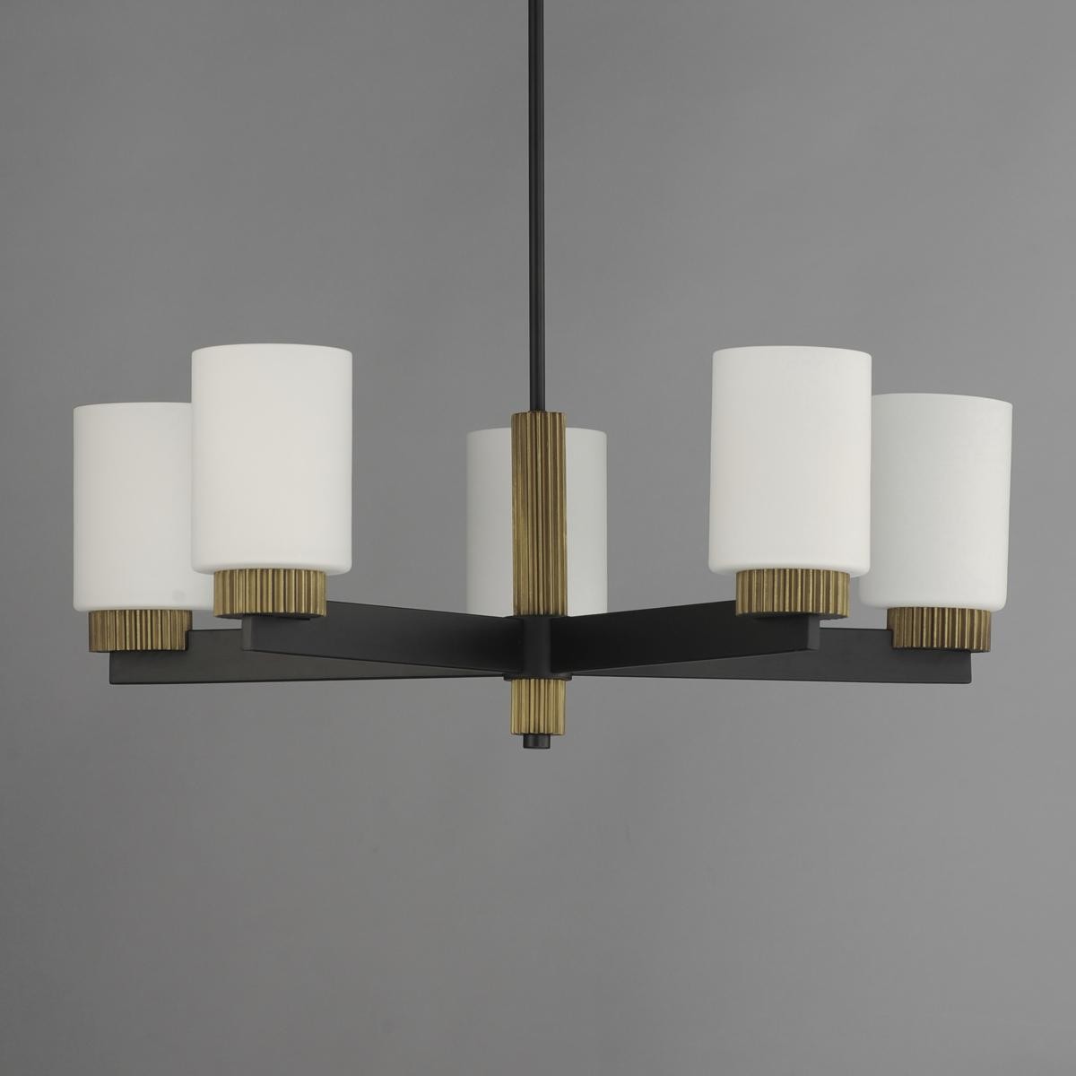 Maxim Lighting 32655SWBKAB Ruffles Chandelier Black and Antique Brass gallery