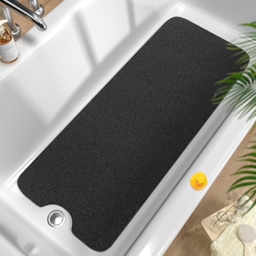 Non Slip Bathtub Mat 40 x 16 Inch, Extra Long 40" x 16" (Rectangular) Black gallery