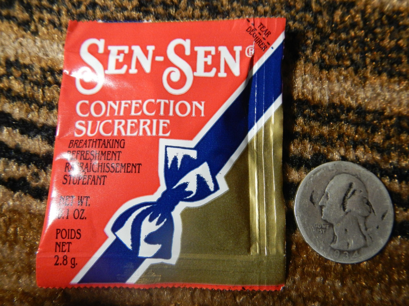Old Vintage candy Sen Sen mints licorice breath freshener mint 1 one Packet Pack gallery