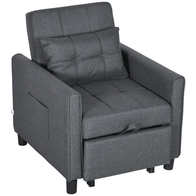 Folding Sofa Bed Pull Out Convertible Chair Bed w/ Adjustable Backrest Pillow gallery
