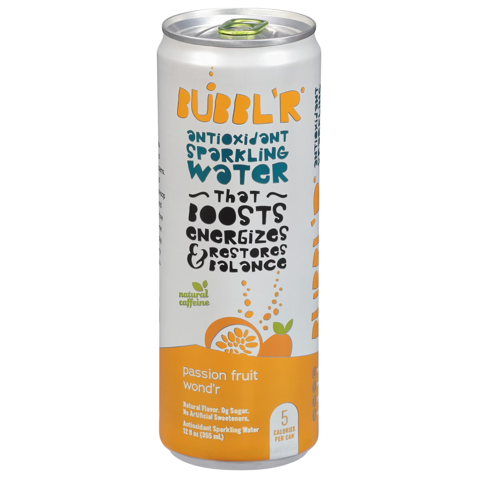 BUBBL'R Antioxidant Sparkling Water, Passion Fruit Wond'r, 12 fl oz, 6 Pack Cans gallery