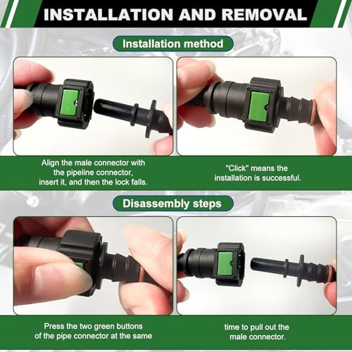 Fuel Line Quick Connect 2 Sets T-Type Single Connector SAE 7.89mm to ID 6mm gallery