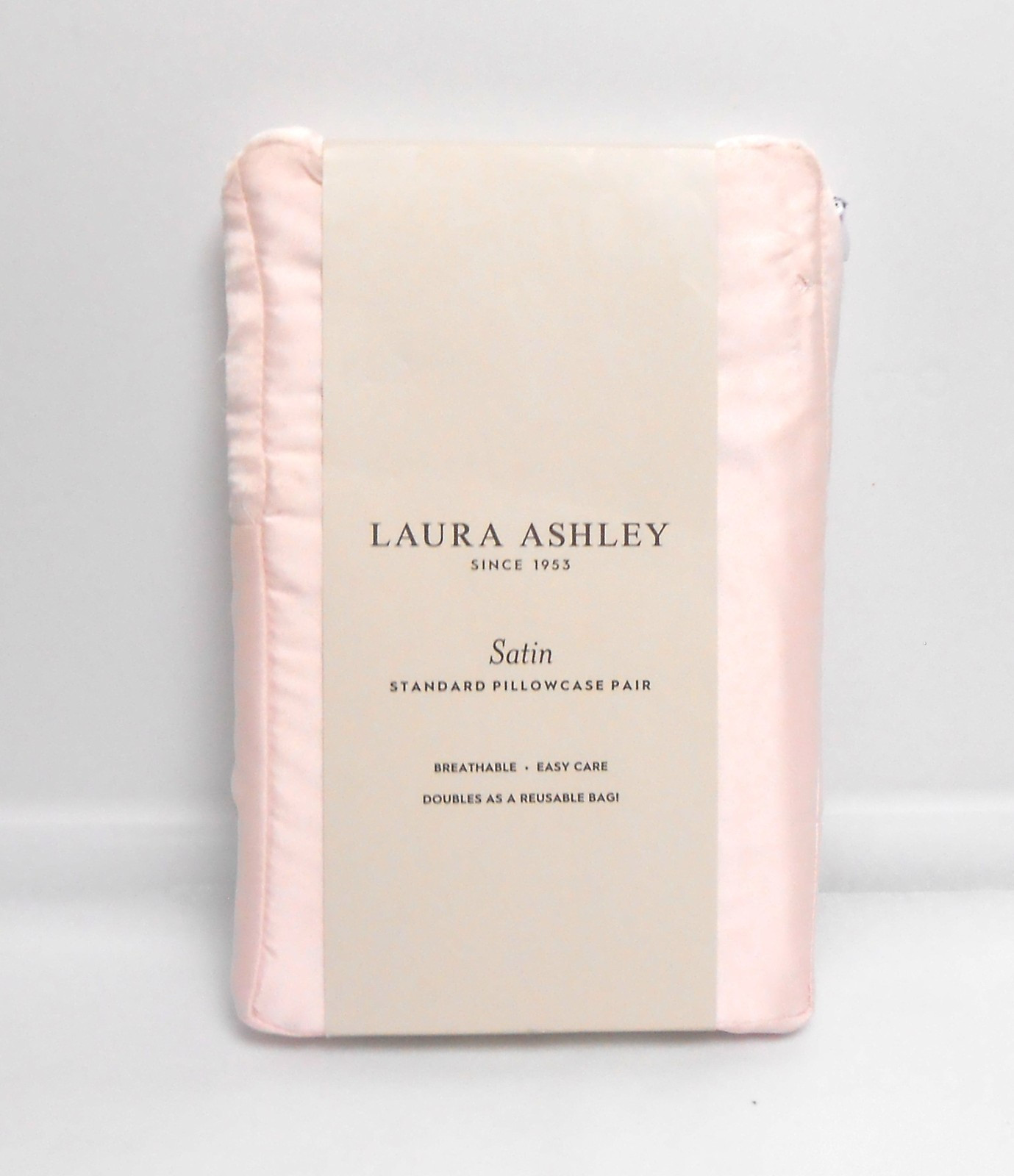 Laura Ashley Standard Pair (2) Satin Pink Pillowcases SATIN BLISS gallery
