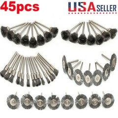 45X Stainless Steel Wire Brush Set Dremel Tool Rotary Die Grinder Removal Wheel