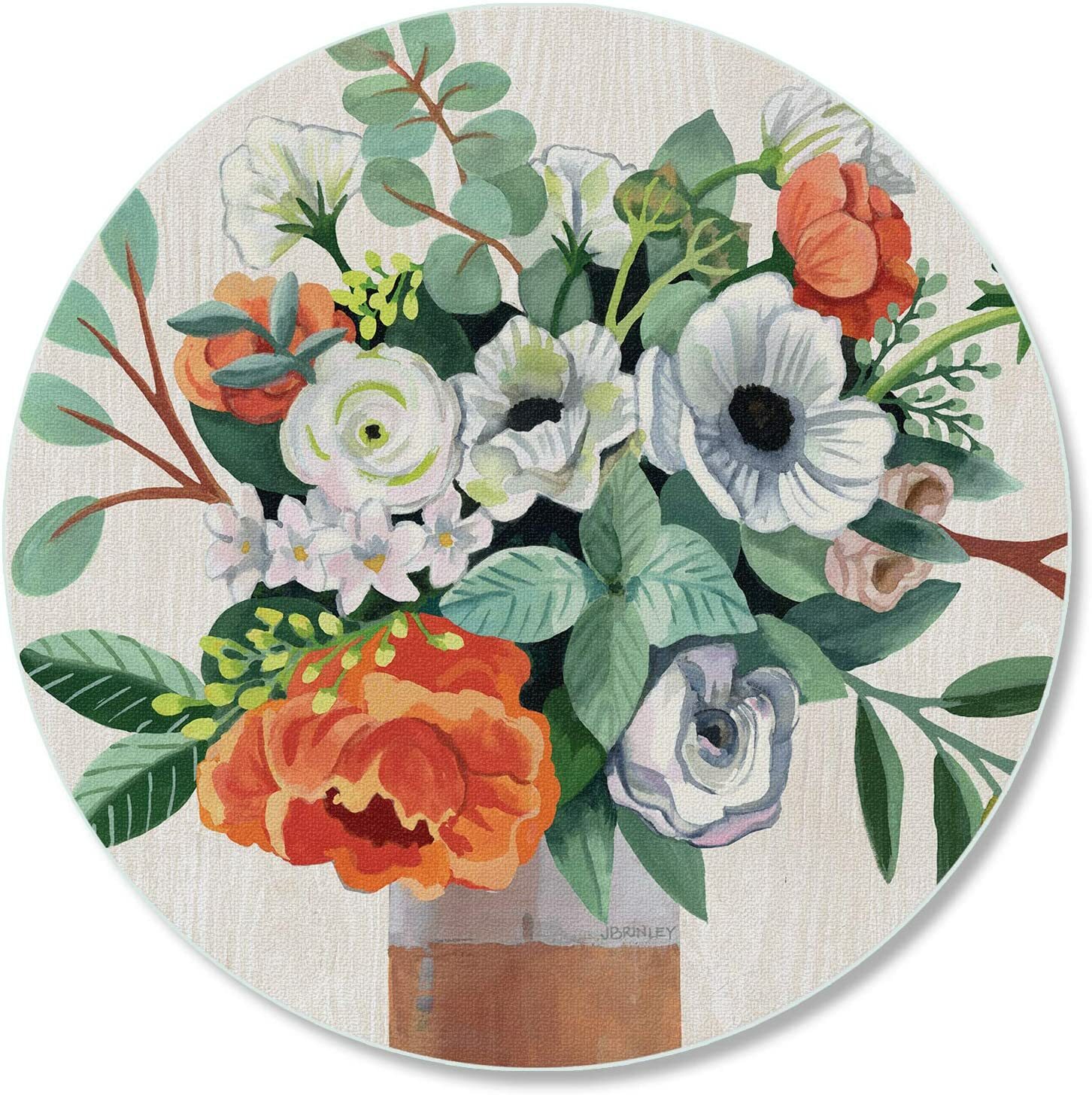 CounterArt Round Tempered Glass Counter Saver 16 Inches Diameter Fresh Poppies - gallery