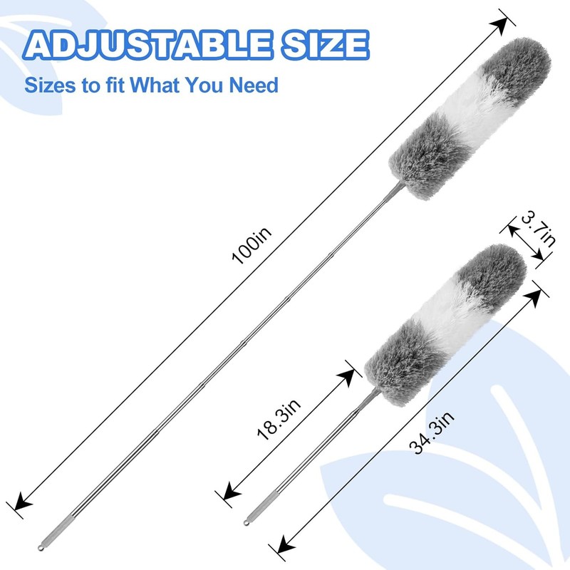 Feather Duster 100in Extendable Pole Bendable Head for Ceiling Fan Dusting Home! gallery