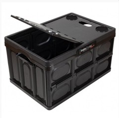 16 Gallon Large Plastic Storage Bin, Collapsible Storage Container Crate Tote,