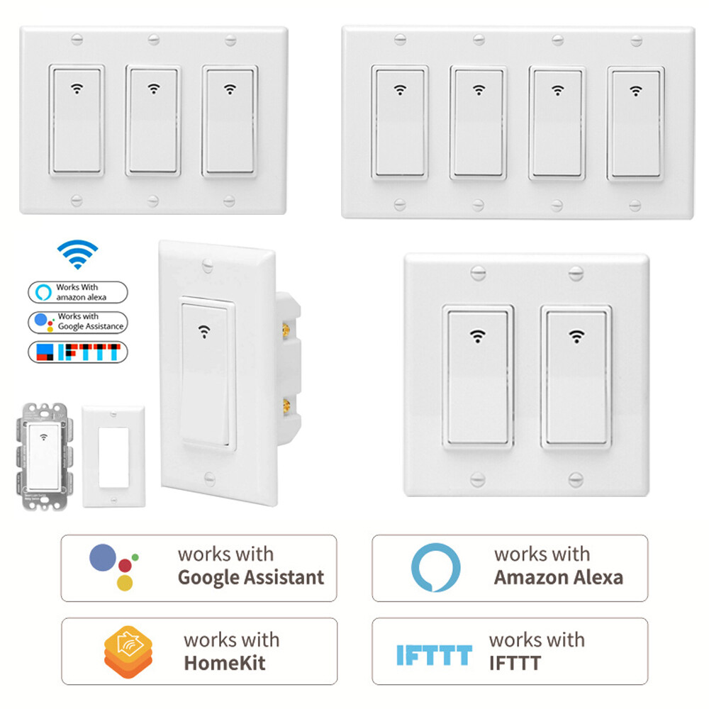 WiFi Smart Switch 1/2/3 Gang Wall Light Switch for Amazon Alexa Google IFTTT US gallery