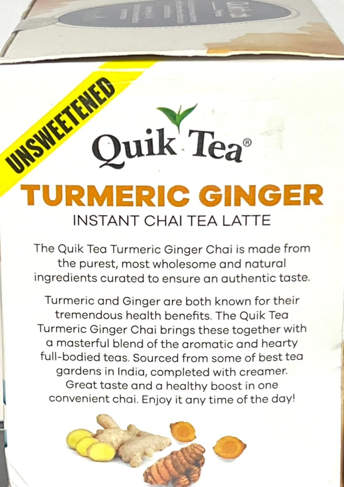 Quik Tea Turmeric Ginger - Unsweetened - Instant Chai Tea Latte exp May 2027 gallery
