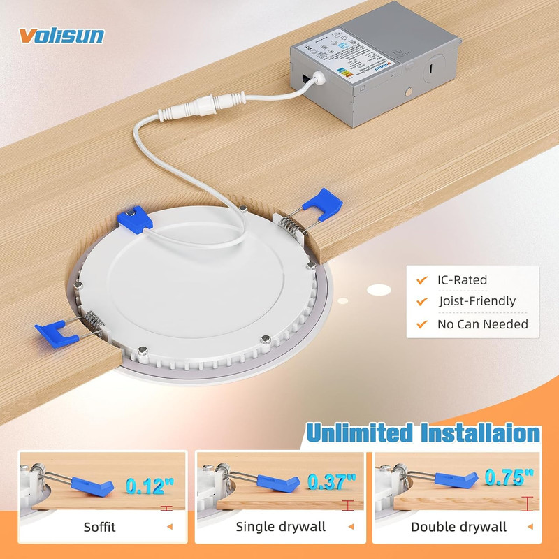 8 Pack 6" Dimmable LED Recessed Lights, 5CCT, 1080LM, ETL Certified gallery