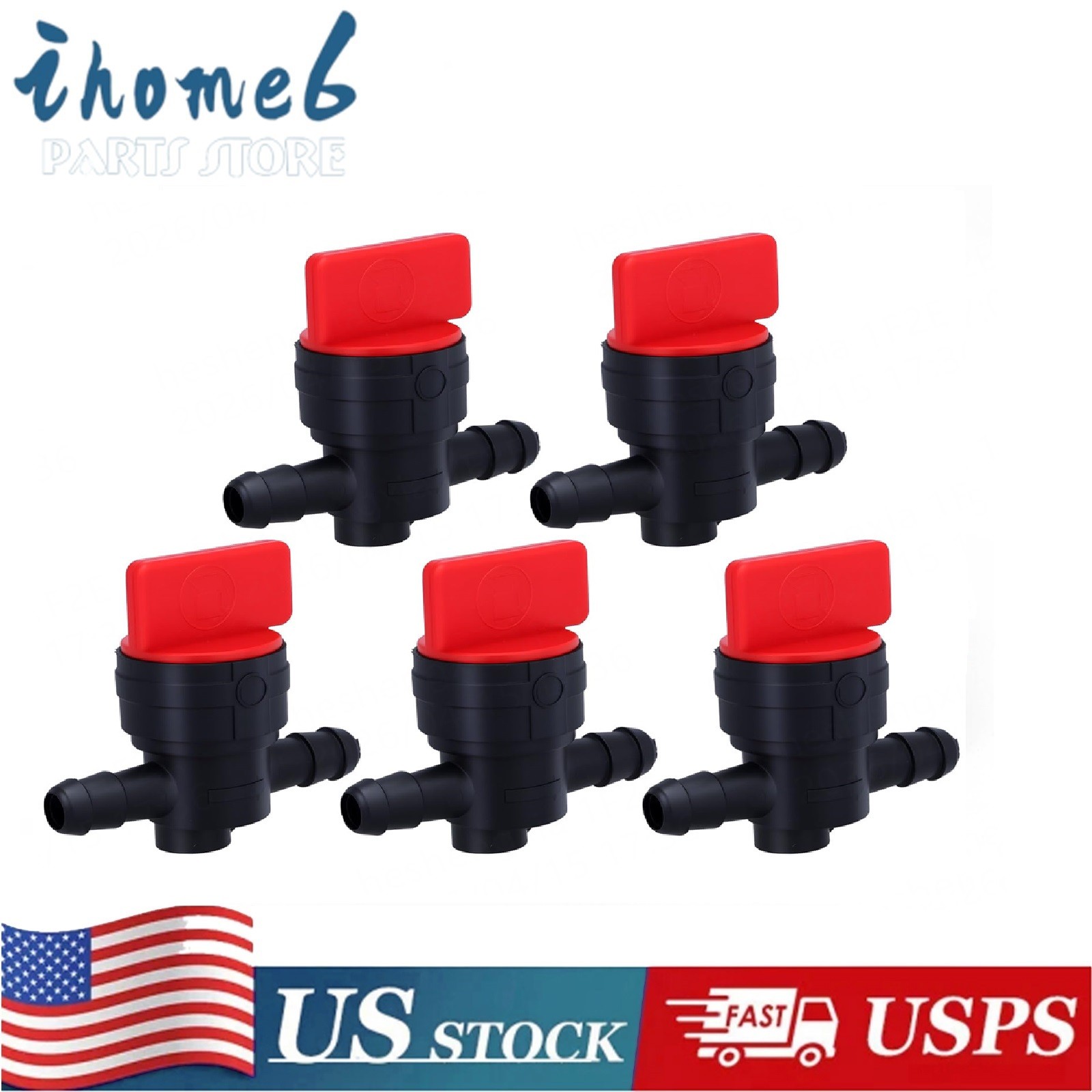 5pcs 1/4" InLine Straight Fuel Cut-Off Shut-Off Valve Petcock Riding Mower gallery