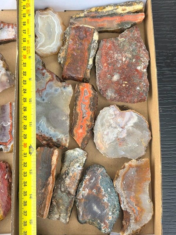 Morocco Agate Crystal Slices Rough Lapidary Material gallery