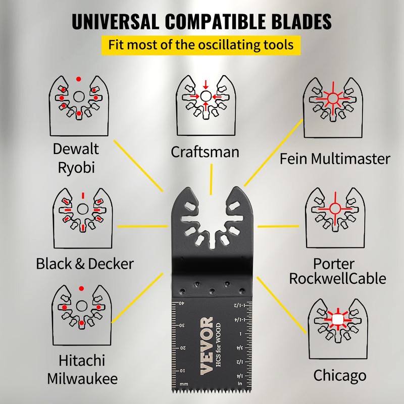 VEVOR Oscillating Multi Tool Saw Blades Multi Tool Blades 100PCS for Wood Metal gallery