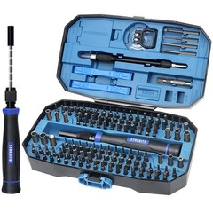 STREBITO Precision Screwdriver Set 153 in 1 Small Magnetic Blue
