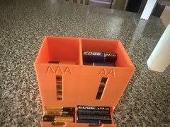 Orange Plastic AA & AAA Battery Organizer Compartment Box with Compartments