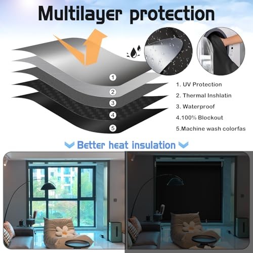 2Packout Roller Window Shades, Cordless Blinds for 36"W x 72"H x2pack Black gallery