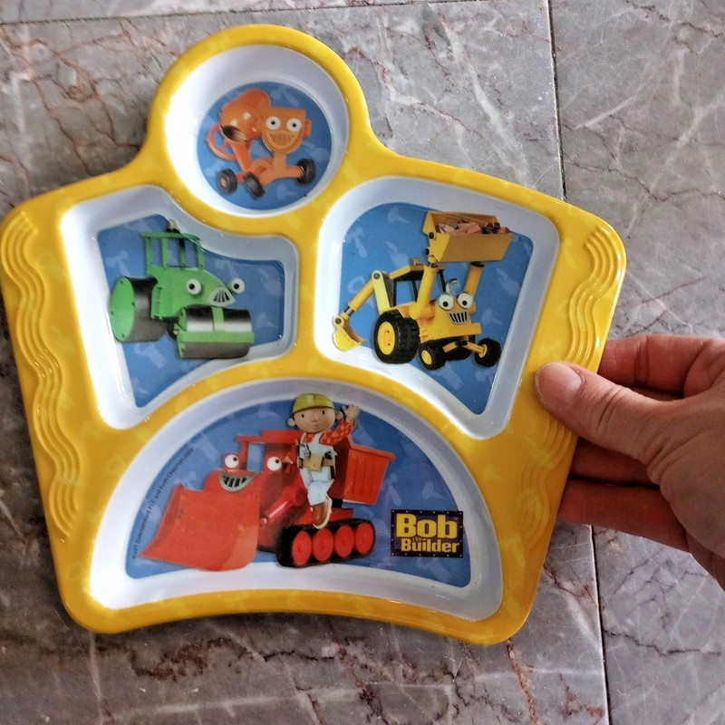 Vintage 2001 Bob the Builder Divided Toddler Plate - Zak Designs Melamine gallery