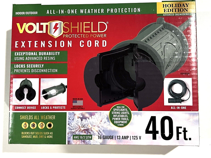 Volt Shield All Weather Extension Cord 40 foot Durable Power Cord & Shield NEW gallery