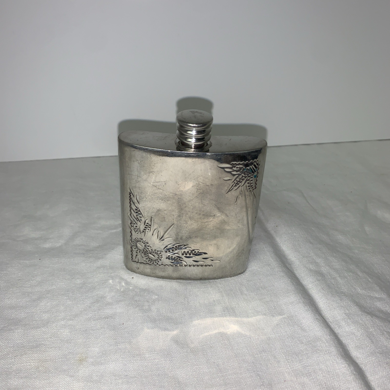 HOFFRITZ ENGLISH PEWTER FLASK - 3 OUNCES - MADE IN SHEFFIELD - ENGLAND gallery
