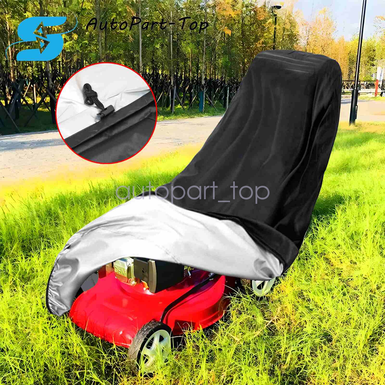 Waterproof Lawn Mower Cover Heavy Duty UV Protection Push Mower Universal Cover gallery