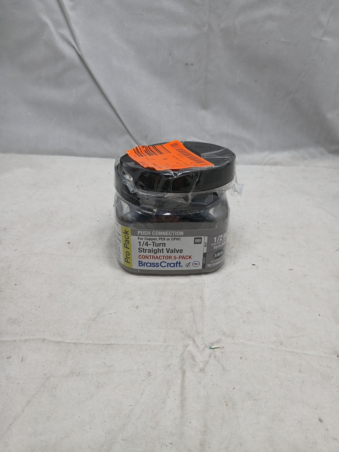 BrassCraft 1/2 in. Nom Push Connect Inlet x 3/8 in. OD Comp Outlet 1/4-Turn 5pc gallery